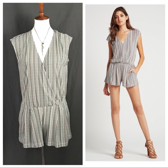 striped romper shorts